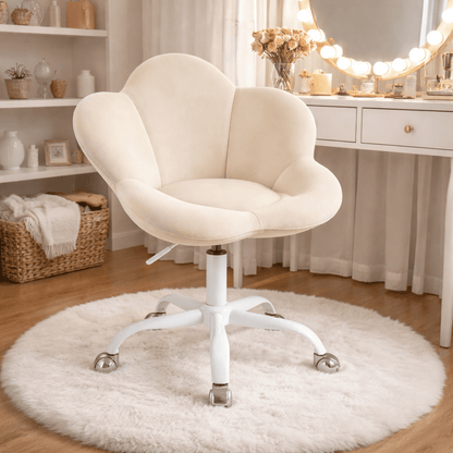 Chaise de bureau enfant Bloom Velvet™ | design fleur et velours