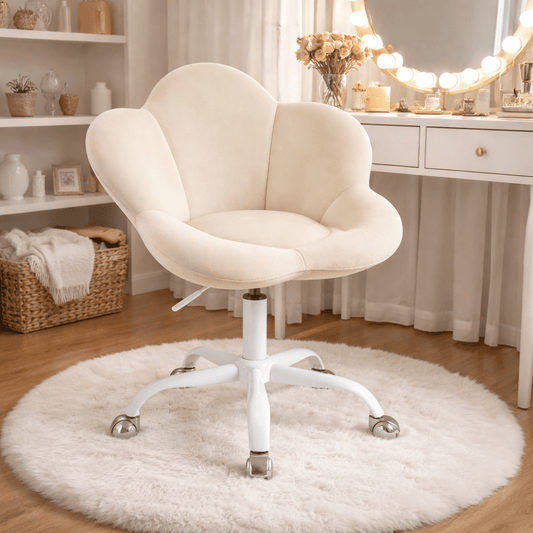 Chaise de bureau enfant Bloom Velvet™ | design fleur et velours