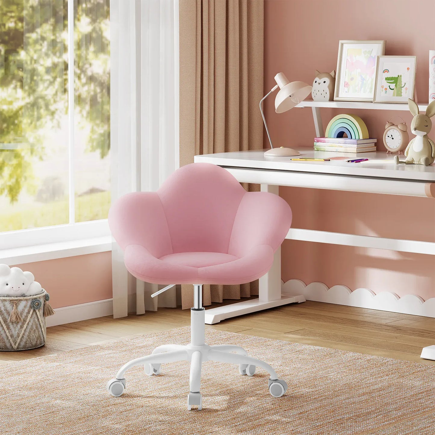 Chaise de bureau enfant Bloom Velvet™ | design fleur et velours